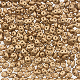 1101-7850-42 - Glass Bead Seed Bead Superduo Duets Preciosa 2.5x5mm Light Opaque Golden Bronze Matt 2 Holes App. 24g Czech Republic DU0500030-01710 1101-7850-42,Beads,Bead,Seed Bead,Glass,Glass,2.5X5MM,Superduo,Duets,Yellow,Golden Bronze,Light,Opaque,Matt,2 Holes,montreal, quebec, canada, beads, wholesale