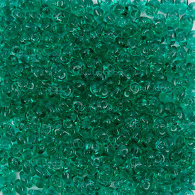1101-7850-54 - Glass Bead Seed Bead Superduo 2.5X5MM Emerald 2 Holes App. 24gr Preciosa Czech Republic DU0550720 1101-7850-54,superduo,montreal, quebec, canada, beads, wholesale