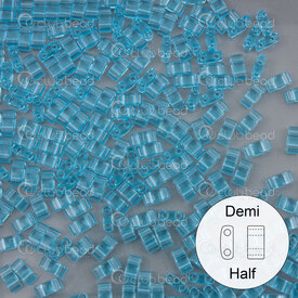 1101-7903-7.8GR - Glass Bead Seed Bead Half Tila 5x2.5MM Miyuki Transparent Light Blue 2 Holes 7.8r Japan TLH148 1101-7903-7.8GR,Beads,montreal, quebec, canada, beads, wholesale