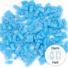 1101-7931-7.8GR - Glass Bead Seed Bead Half Tila 5x2.5MM Miyuki Opaque Blue Turquoise 2 Holes 7.8r Japan TLH413 1101-7931-7.8GR,Weaving,Seed beads,2 holes,montreal, quebec, canada, beads, wholesale