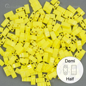 1101-7932-7.8GR - Glass Bead Seed Bead Half Tila 5x2.5MM Miyuki Opaque Yellow 2 Holes 7.8r Japan TLH404 1101-7932-7.8GR,Beads,montreal, quebec, canada, beads, wholesale