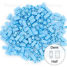 1101-7937-7.8GR - Glass Bead Seed Bead Half Tila 5x2.5MM Miyuki Opaque Blue Turquoise Matte 2 Holes 7.8r Japan TLH413FR 1101-7937-7.8GR,Weaving,Seed beads,2 holes,montreal, quebec, canada, beads, wholesale