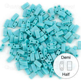 1101-7938-7.8GR - Glass Bead Seed Bead Half Tila 5x2.5MM Miyuki Opaque Turquoise Matte 2 Holes 7.8r Japan TLH413FR 1101-7938-7.8GR,Beads,Seed beads,2 holes,montreal, quebec, canada, beads, wholesale
