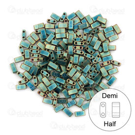 1101-7942-7.8GR - Bille de Verre Perle de Rocaille Demi Tila 5x2.5MM Miyuki Patine Irise Metallique Mat Nickel 2 Trous Trou 0.8mm 7.8gr Japon TLH2008 1101-7942-7.8GR,miyuki,montreal, quebec, canada, beads, wholesale