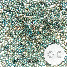 1101-8010-04 - Bille de Verre Perle de Rocaille 3x1.3mm Patine Métallique Irisé Mat App. 8g Japon SPR3-2008-TB 1101-8010-04,Billes,3x1.3mm,Bille,Perle de Rocaille,Verre,Verre,3x1.3mm,Rond,"O" Shape,Vert,Patina,Metallic Iris,Mat,Japon,montreal, quebec, canada, beads, wholesale