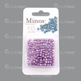 1101-8020-08 - Glass Bead Minos 2.5X3mm Puca Pastel Lilac 10gr MNS253-00030-25012-R Czech Republic 1101-8020-08,Beads,montreal, quebec, canada, beads, wholesale