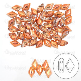 1101-8040-10 - Glass Bead Seed Bead Gem Duo 8x5mm Copper Crystal Sunset 2 Holes App. 8g Matubo Czech Republic GD8500030-27137 1101-8040-10,Beads,Bead,Seed Bead,Glass,Glass,8X5MM,Losange,Gem Duo,Yellow,Copper,Crystal Sunset,2 Holes,Czech Republic,Matubo,montreal, quebec, canada, beads, wholesale