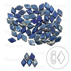 1101-8040-18 - Glass Bead Seed Bead Gem Duo 8x5mm Cobalt Matte Rembrandt 2 Holes App. 8g Matubo Czech Republic GD8530090-83500 1101-8040-18,1101-8040,montreal, quebec, canada, beads, wholesale