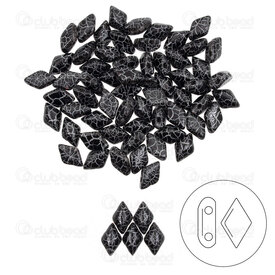 1101-8040-22 - Glass Bead Seed Bead Gem Duo 8x5mm Jet/White Ionic 2 Holes App. 8g Matubo Czech Republic GD8502010-24619 1101-8040-22,Weaving,Seed beads,Czech,8X5MM,Bead,Seed Bead,Glass,Glass,8X5MM,Losange,Gem Duo,Black,Jet/White,Ionic,montreal, quebec, canada, beads, wholesale