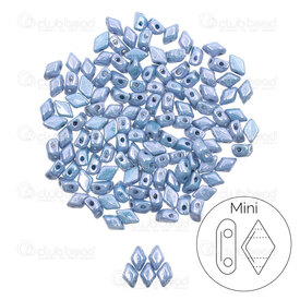 1101-8041-06 - Glass Bead Seed Bead Mini Gem Duo 6x4mm Chalk Blue Luster 2 Holes 0.8mm App. 8g Matubo Czech Republic GD6403000-14464 1101-8041-06,Weaving,Seed beads,Gem Duo,montreal, quebec, canada, beads, wholesale