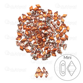 1101-8041-08 - Glass Bead Seed Bead Mini Gem Duo 6x4mm Crystal Sunset 2 Holes 0.8mm App. 8g Matubo Czech Republic GD6400030-27137 1101-8041-08,Beads,Seed beads,Gem Duo,montreal, quebec, canada, beads, wholesale