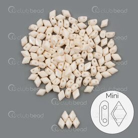1101-8041-12 - Glass Bead Seed Bead Mini Gem Duo 6x4mm Chalk Orange Luster 2 Holes 0.8mm App. 8g Matubo Czech Republic GD6403000-14413 1101-8041-12,Weaving,Seed beads,Gem Duo,montreal, quebec, canada, beads, wholesale