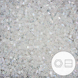 1101-8090-02 - Glass Hex Cut Delica Seed Bead 11/0 Miyuki AB Crystal 20gr Japan 1101-8090-02,Weaving,Seed beads,Miyuki Delica,montreal, quebec, canada, beads, wholesale