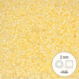 1101-9012 - Glass Delica Seed Bead Stellaris 2mm Crystal AB Yellow Lined Dyed 22gr 1101-9012,Crystal bead,montreal, quebec, canada, beads, wholesale