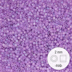 1101-9014 - Glass Delica Seed Bead Stellaris 2mm Matte Transparent Mauve AB Dyed 22gr 1101-9014,stellaris mat,montreal, quebec, canada, beads, wholesale