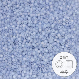 1101-9018 - Glass Delica Seed Bead Stellaris 2mm Matte Transparent Sky Blue AB Dyed 22gr 1101-9018,tran,montreal, quebec, canada, beads, wholesale