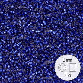 1101-9024 - Glass Delica Seed Bead Stellaris 2mm Cobalt Silver Lined Dyed 22gr 1101-9024,Perles argents,montreal, quebec, canada, beads, wholesale