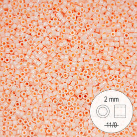 1101-9034 - Delica de Verre Perle de Rocaille 2mm Stellaris Peche Pale Opaque AB Teint 22gr 1101-9034,Tissage,Perles de rocaille,Delica Stellaris,montreal, quebec, canada, beads, wholesale