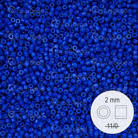 1101-9040 - Glass Delica Seed Bead Stellaris 2mm Opaque Cobalt Dyed 22gr 1101-9040,stellaris,montreal, quebec, canada, beads, wholesale