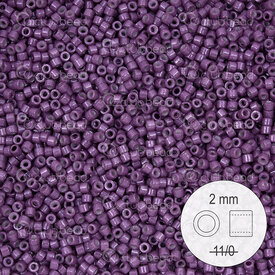 1101-9042 - Delica de Verre Perle de Rocaille 2mm Mauve Fonce Opaque Teint 22gr 1101-9042,Mauves,montreal, quebec, canada, beads, wholesale
