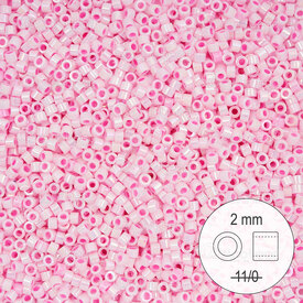 1101-9078 - Glass Delica Seed Bead Stellaris 2mm Opaque Luster Pink 22gr 1101-9078,stellaris rose,montreal, quebec, canada, beads, wholesale