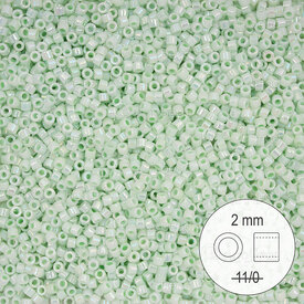 1101-9080 - Glass Delica Seed Bead Stellaris 2mm Opaque Luster Extra Light Green 22gr 1101-9080,Beads,Seed beads,Stellaris Delica,montreal, quebec, canada, beads, wholesale