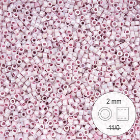 1101-9084 - Delica de Verre Perle de Rocaille 2mm Stellaris Rose Pale Opaque Lustre 22gr 1101-9084,Tissage,montreal, quebec, canada, beads, wholesale