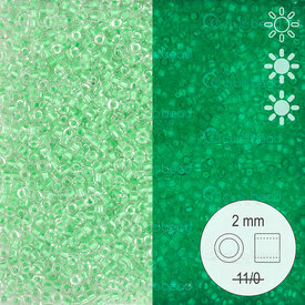 1101-9090 - Delica de Verre Perle de Rocaille 2mm Stellaris Luminous Vert Pale 22gr 1101-9090,Billes,montreal, quebec, canada, beads, wholesale