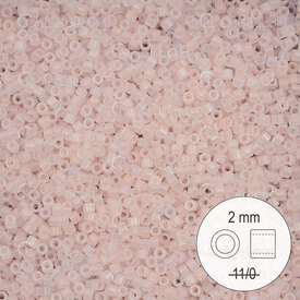1101-9900 - Glass Delica Seed Bead Stellaris 2mm Matte Transparent Light Pink AB 22gr 1101-9900,Beads,rose pale,montreal, quebec, canada, beads, wholesale