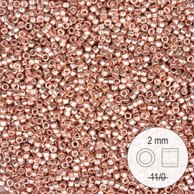 1101-9904 - Delica de Verre Perle de Rocaille 2mm Stellaris Cuivre Pale Metallique 22gr 1101-9904,montreal, quebec, canada, beads, wholesale