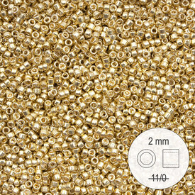 1101-9906 - Glass Delica Seed Bead Stellaris 2mm Metallic Light Gold 22gr 1101-9906,montreal, quebec, canada, beads, wholesale
