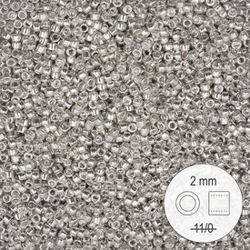 1101-9908 - Delica de Verre Perle de Rocaille 2mm Stellaris Argent Metallique 22gr 1101-9908,1101-9908,montreal, quebec, canada, beads, wholesale