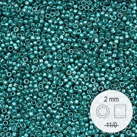 1101-9912 - Glass Delica Seed Bead Stellaris 2mm Metallic Aqua 22gr 1101-9912,montreal, quebec, canada, beads, wholesale
