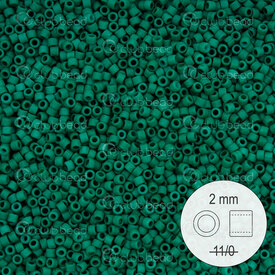 1101-9922 - Delica de Verre Perle de Rocaille 2mm Stellaris Vert Jade Opaque Mat 22gr 1101-9922,montreal, quebec, canada, beads, wholesale