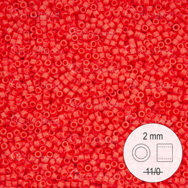 1101-9924 - Glass Delica Seed Bead Stellaris 2mm Matte Opaque Cranberry 22gr 1101-9924,Weaving,Seed beads,Stellaris Delica,montreal, quebec, canada, beads, wholesale