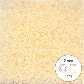 1101-9934 - Glass Delica Seed Bead Stellaris 2mm Matte Transparent Light Yellow AB 22gr 1101-9934,montreal, quebec, canada, beads, wholesale