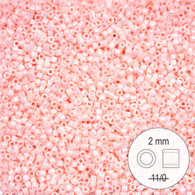 1101-9936 - Glass Delica Seed Bead Stellaris 2mm Opaque Light Pink AB 22gr 1101-9936,rose pale,montreal, quebec, canada, beads, wholesale