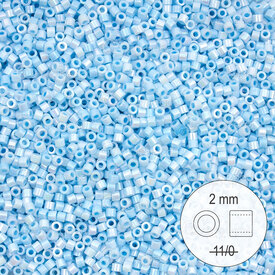 1101-9938 - Delica de Verre Perle de Rocaille 2mm Stellaris Bleu Ciel Opaque AB 22gr 1101-9938,montreal, quebec, canada, beads, wholesale