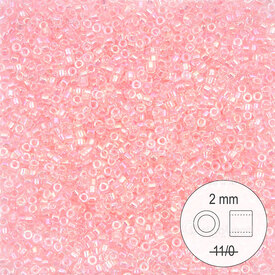 1101-9940 - Glass Delica Seed Bead Stellaris 2mm Transparent Pink AB 22gr 1101-9940,Beads,Seed beads,montreal, quebec, canada, beads, wholesale
