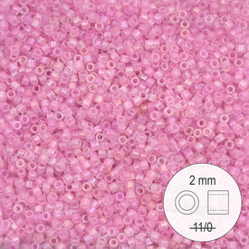 1101-9944 - Delica de Verre Perle de Rocaille 2mm Stellaris Rose AB Transparent Mat 22gr 1101-9944,Billes,montreal, quebec, canada, beads, wholesale