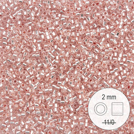 1101-9962 - Glass Delica Seed Bead Stellaris 2mm Light Pink Silver Lined 22gr 1101-9962,Light pink bead 6,montreal, quebec, canada, beads, wholesale