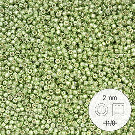 1101-9976 - Glass Delica Seed Bead Stellaris 2mm Metalic Green Olive 22gr 1101-9976,stellars,montreal, quebec, canada, beads, wholesale