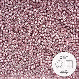 1101-9980 - Delica de Verre Perle de Rocaille 2mm Stellaris Amethyste Pale Metallique 22g 1101-9980,stellaris,montreal, quebec, canada, beads, wholesale