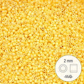 1101-9984 - Glass Delica Seed Bead Stellaris 2mm Opaque Yellow 22gr 1101-9984,Weaving,Seed beads,Stellaris Delica,montreal, quebec, canada, beads, wholesale