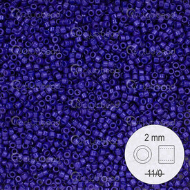 1101-9986 - Glass Delica Seed Bead Stellaris 2mm Opaque Cobalt Blue 22gr 1101-9986,stellars,montreal, quebec, canada, beads, wholesale