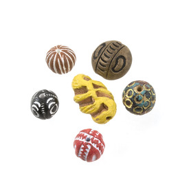 *1102-0020 - Clay Bead Mix (App. 80g) India *1102-0020,Bead,Glass,Clay,Mix,Mix,India,(App. 80g),montreal, quebec, canada, beads, wholesale