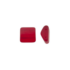 *1102-0762 - Glass Bead Square 16MM Matt Ruby 2 Holes 15pcs Czech Republic *1102-0762,Beads,Glass,Others,montreal, quebec, canada, beads, wholesale