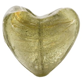 *1102-1226-08 - Glass Bead Heart 25MM Khaki Silver Foil 16'' String *1102-1226-08,Bead,Glass,25MM,Heart,Heart,Green,Khaki,Silver Foil,China,16'' String,montreal, quebec, canada, beads, wholesale