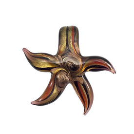 *1102-1250-02 - Glass Pendant Lampwork Starfish App. 60MM Bronze Gold Foil 1pc *1102-1250-02,Pendants,Glass,Lampwork,Pendant,Lampwork,Glass,Glass,App. 60MM,Star,Starfish,Brown,Bronze,Gold Foil,China,montreal, quebec, canada, beads, wholesale