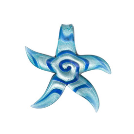 *1102-1251-08 - Glass Pendant Lampwork Starfish App. 60MM Blue Silver Foil 1pc *1102-1251-08,Pendants,Glass,Pendant,Lampwork,Glass,Glass,App. 60MM,Star,Starfish,Blue,Blue,Silver Foil,China,1pc,montreal, quebec, canada, beads, wholesale